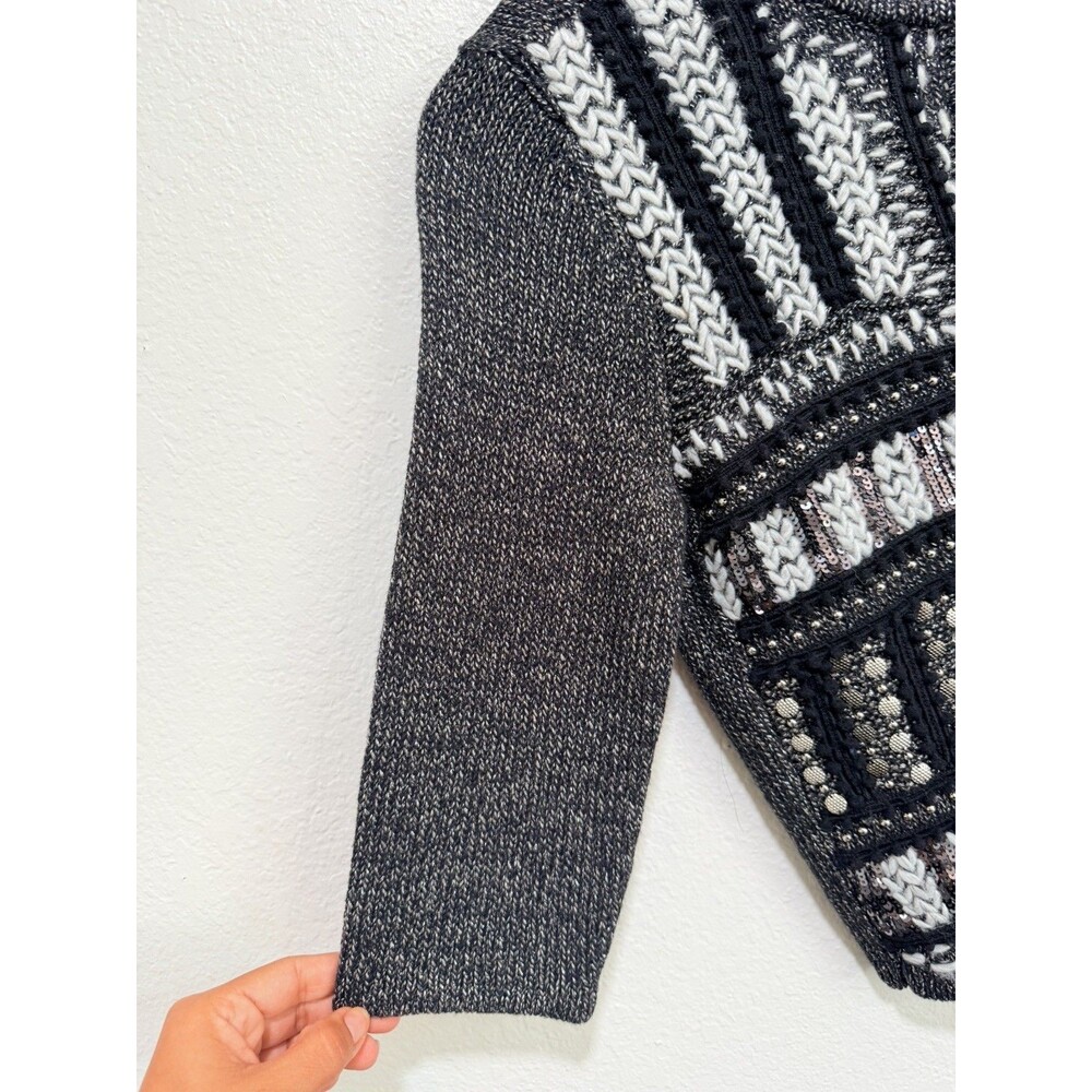 Chico's Embellished Open Front Cardigan Sweater Size 0 (S) Glam Festive Party - Picture 4 of 12